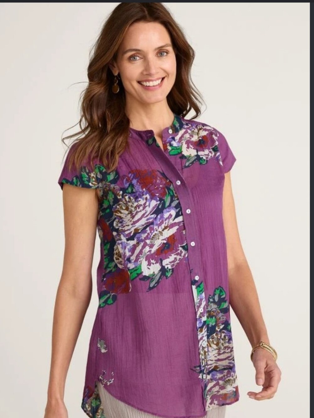 SOFT SURROUNDINGS Bouquet of Roses Tunic Sz 2X